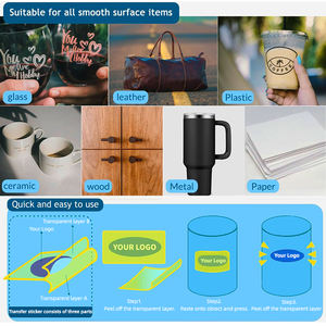 Autocollants de tatouages à <span class=keywords><strong>la</strong></span> main à l'encre d'animal de dessin animé personnalisés autocollant temporaire de transfert d'eau de visage avec emballage de logo étiquette en vinyle étanche - Product Image 4