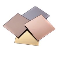 Miroir en verre de couleur moderne 3/4/5mm rose/noir/bleu/bronze/jaune plexiglas décoratif flotteur caisses en bois miroir en aluminium/