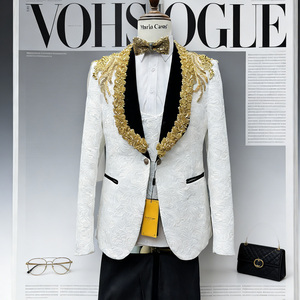 Abiti Formali da <span class=keywords><strong>Uomo</strong></span> su Misura, Scollo a V, Monopetto, 3 Pezzi, in Tessuto Pettinato Cotone/Poliestere, per Matrimoni e Affari - Product Image 6