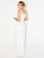 Ensemble deux pièces de luxe pour femme : haut corset à col carré orné de cristaux et jupe longue taille haute – Robe de soirée