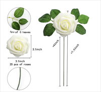 Fleurs artificielles en soie Bouquet de roses réalistes Real Touch Rose Fleurs Roses blanches en vrac simples pour la décoration