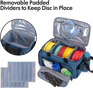 Sac de golf à disques de haute qualité, échantillon gratuit, sac à main, sac à bandoulière, capacité de 25 disques, avec sac isotherme et poches de rangement supplémentaires - Product Image 5