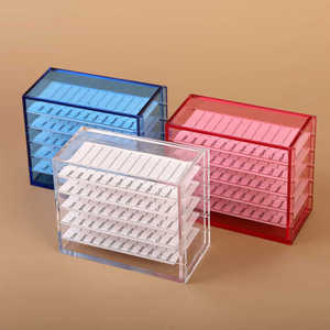 5 Layer Acrylic Eyelash Palette Box with Tray <b>Bracket</b> Storage Container for Lash Grafting Tools - Product Image 5