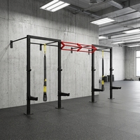 Estación de Dominadas y Dipes Montada en Pared con Múltiples Agarres, Brazos de Seguridad y Estructura de Acero para Entrenamiento Funcional en Casa