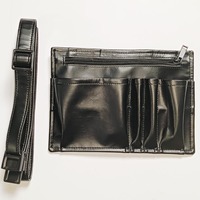 Tablier court de coiffeur en cuir écologique, durable et imperméable, avec poche zippée, couleur personnalisable
