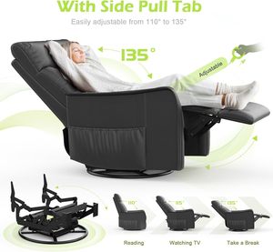 <span class=keywords><strong>Sillones</strong></span> <span class=keywords><strong>Reclinables</strong></span> Modulares Modernos 3 en 1, Sofá con Masaje y Calor, Silla Mecedora Giratoria 360°, Cojín Acolchado, Control Remoto Metálico para Sala de Estar - Product Image 5
