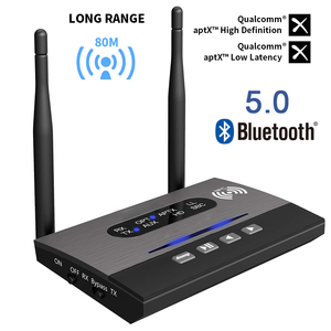 New Arrival phổ 2 trong 1 không dây 5.0 Adapter APTX độ trễ thấp Bluetooth <span class=keywords><strong>Receiver</strong></span> <span class=keywords><strong>Transmitter</strong></span> cho TV - Product Image 1