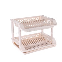 Étagère de rangement pliable pour vaisselle et bols en plastique, type sol, avec fonction d'égouttage