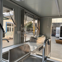 Camionnette alimentaire à 2 roues entièrement équipée avec comptoir de présentation extérieur en aluminium pour la plage, fabricant et fournisseur chinois