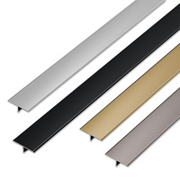 Profil en aluminium moderne en forme de T Bande de couverture décorative en métal Échantillon gratuit pour l'extérieur de l'hôpital Carreaux de céramique Garniture de bord de carrelage