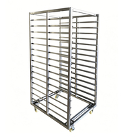 Chariot de boulangerie multi-niveaux en acier inoxydable 304, pliable, avec étagère à pain en treillis métallique, pour refroidissement et four rotatif