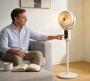 Ventilador de Pedestal con Enchufe Europeo de 220-240 V, 6 Velocidades, Oscilación 3D, Control Remoto para el Hogar, Oficina, Dormitorio - Product Image 2