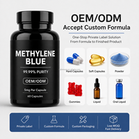 Capsules de bleu de méthylène végétalien pour la santé cellulaire et l'énergie des adultes, formule naturelle, 2 doses/jour, 60 unités