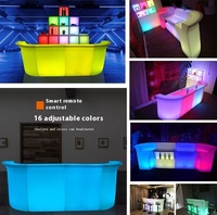 Comptoir de bar LED moderne et transparent, mobilier lumineux en plastique pour salon, KTV, bar à cocktails, réception, produits rotomoulés
