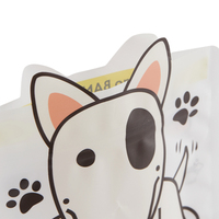 Sachet d'emballage pour aliments pour animaux de compagnie découpé sur mesure, pochette en plastique dépoli avec impression personnalisée de dessins animés pour petits jouets et friandises pour animaux de compagnie