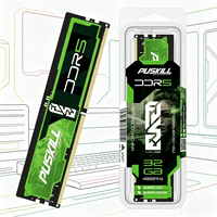 Module de mémoire RAM DDR5 32 Go 4800 MHz pour ordinateur de bureau UDIMM, design vert et noir, pour jeux PC