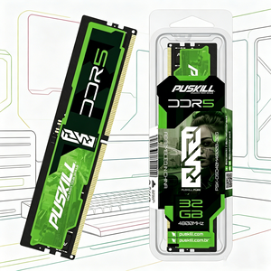 PUSKILL DDR5 32GB 4800MHz โมดูลหน่วยความจำ RAM สำหรับเดสก์ท็อป UDIMM ดีไซน์สีเขียวดำ สำหรับเล่นเกมบนพีซี - Product Image 1