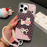 Coque de téléphone Lichicase antidérapante avec sangle de suspension, toucher lisse, pour iPhone 12, 12 Pro, 12 Pro Max, bord transparent