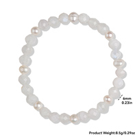 Bracelet élastique en pierres précieuses naturelles amazonite et aigue-marine, perles rondes facettées avec perle naturelle, vente en gros
