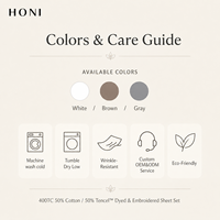 HONI Ensemble de literie moderne 4 pièces à prix abordable pour lit simple, drap-housse 400 fils anti-plis avec taies d'oreiller pour toutes les saisons