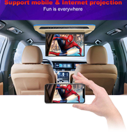 Moniteur de Plafond 15,6'' IPS Électrique Android pour Voiture avec Télécommande, Système de Divertissement TV pour Toit de Voiture, Wi-Fi et USB Intégrés