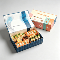 Boîte Cadeau Rigide Premium Écologique Recyclable Biodégradable pour Aliments et Sushi avec Fenêtre et Fermeture Magnétique Gaufrée