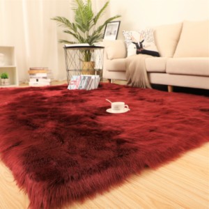 Tappeto moderno rettangolo di feltro di tela di spessore a pelo lungo di nuovo da comodino camera da letto di lana di agnello tappeto <span class=keywords><strong>tappeti</strong></span> e <span class=keywords><strong>tappeti</strong></span> di pelliccia del faux - Product Image 1