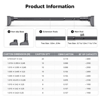 YIJIALE OEM ODM Factory Barre de rideau extensible noire occultante sans perçage à un clic pour tubes en acier de 39,4 à 86,6 pouces