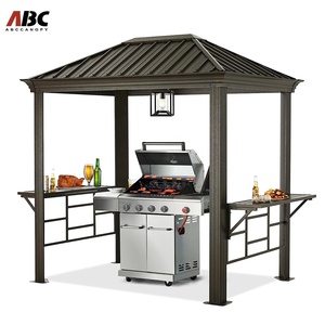 ABCCANOPY Gazebo de jardin 6x8 avec toit rigide pour barbecue, gazebo permanent avec toit en acier galvanisé, pergola en aluminium - Product Image 1