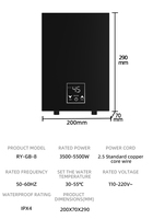 Chauffe-eau électrique à affichage LED Chauffage rapide et température constante pour usage domestique et hôtelier 5500W