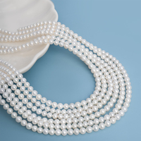 5-6mm blanc perles d'eau douce AAA naturel près de brins de culture ronds en gros pour bijoux à bricoler soi-même collier Bracelet