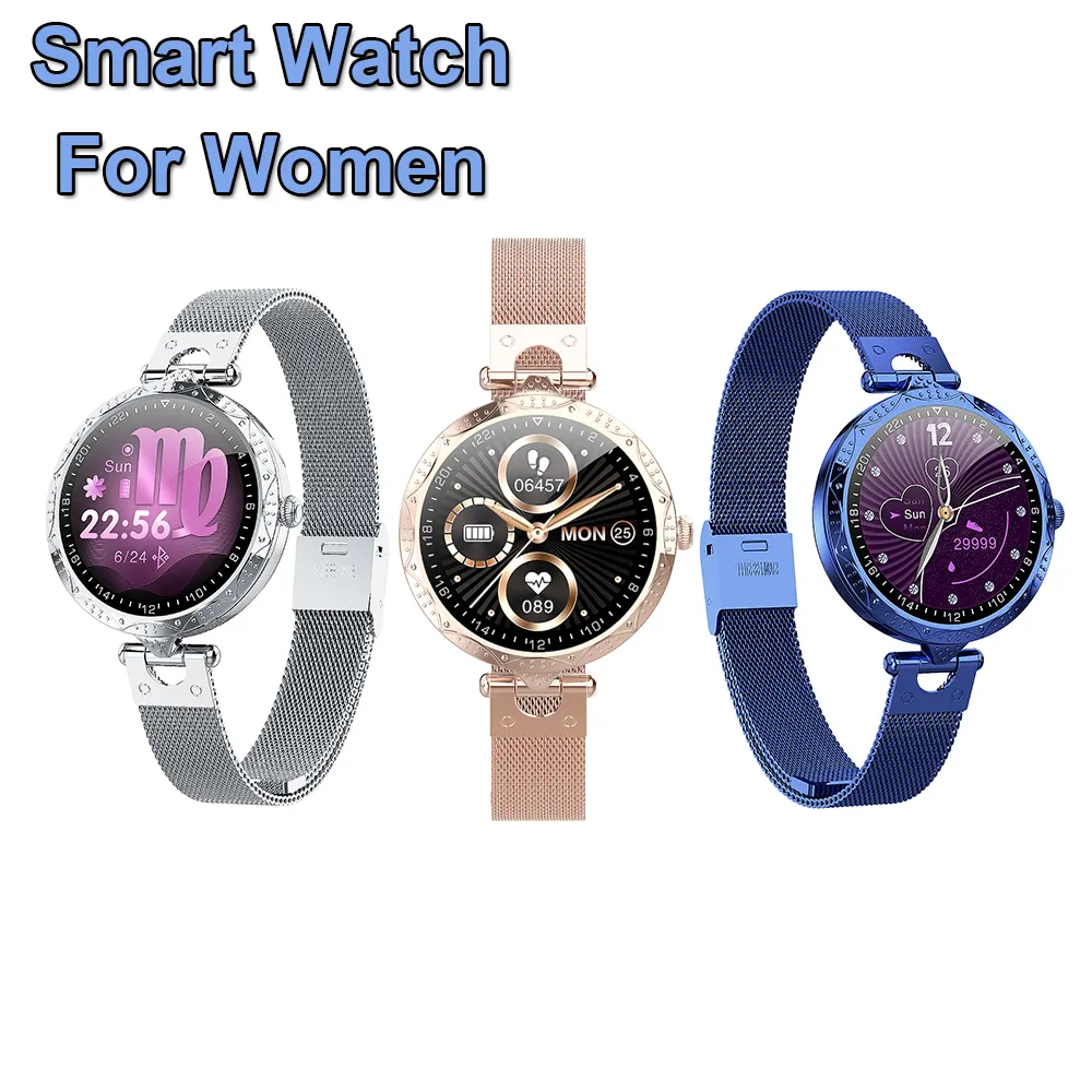 Classic style ladies watches AK22 waterproof smart watch for women with heart rate blood oxygen Sedentary Reminder pedometer