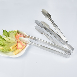 Pinces alimentaires en acier inoxydable robustes et polyvalentes pour barbecue, pain, pains vapeur, gâteaux, viande grillée, légumes, buffet - Product Image 5