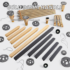 Poignée et bouton de meuble de salle de bain en alliage d'aluminium doré brossé moderne de 96 mm avec installation facile - Product Image 2
