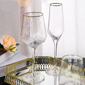 Verre à <span class=keywords><strong>champagne</strong></span> à l'ancienne de haute qualité verre à vin classique à bord doré personnalisé - Product Image 3