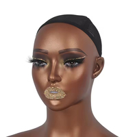 Cabeza de Maniquí Realista Femenina con Hombros y Peluca, para Maquillaje y Estilismo