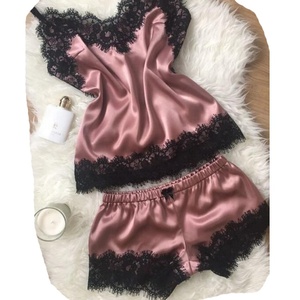 Commercio all'ingrosso di Estate Delle Signore Indumenti Da Letto Sexy Breve Set <span class=keywords><strong>Pigiama</strong></span> di Seta di <span class=keywords><strong>Grandi</strong></span> Dimensioni Pigiami <span class=keywords><strong>Donna</strong></span> - Product Image 4