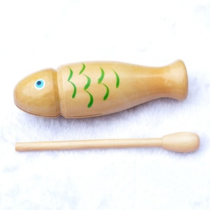 En gros Instrument de percussion Orff en bois : Guiro, Bloc de percussion en forme de poisson, Claquettes de percussion en forme de poisson, Matériel pédagogique pour l'éveil et la performance des enfants - Product Image 2