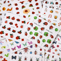 30 autocollants adhésifs pour ongles, motifs insectes, pour décorations d'ongles, manucure, faux ongles, fournitures, papillons, abeilles