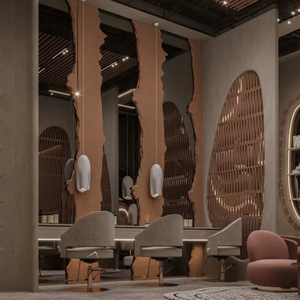 Luxury Beauty Salon Shopfitting Service Bespoke Oval Lattice Decorative Screen and Circular Display <b>Unit</b> - Product Image 1