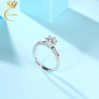 Bague de Fiançailles GRA en Argent Sterling 925 Massif Plaqué Rhodium avec Moissanite VVS et Diamant de Laboratoire pour Femme – Vente en Gros