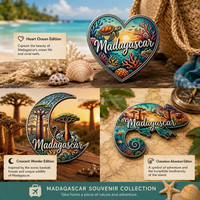 Aimant de réfrigérateur 3D personnalisé en forme de caméléon de Madagascar, collection de souvenirs magnétiques décoratifs à thème animalier pour la vente en gros
