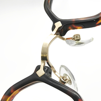 Monture de lunettes hexagonale vintage en acétate motif écaille de tortue, branches métalliques personnalisables, pour verres correcteurs
