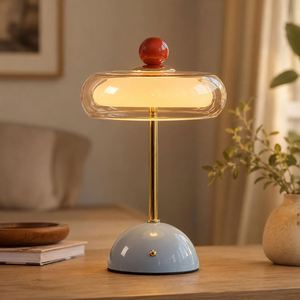 French Medieval Luxury High-Grade Decorative LED Table <b>Lamp</b> with Battery DC Power Acrylic Shade for Bedroom Bedside Use - Product Image 4