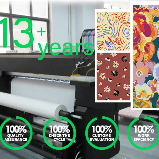 Kain desain panen kustom cetak digital kain desainer terinspirasi kain layanan sampel gratis OEM /ODM rayon digital print