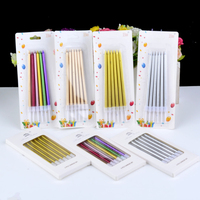6PCS Roségold Silber lange dünne Kerze Geburtstags torte Party Feiern 3D Bleistift kerzen