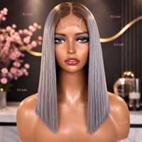 Perruque Bob Lace Front 2x6 Super Double Drawn, Lisse Extrême, 100% Cheveux Humains Péruviens, Densité 250%, pour Femmes Noires