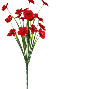 Flores Rojas Artificiales, Ramo de Flores de Seda, Alta Simulación, Decoración del Hogar, Accesorios de Fotografía - Product Image 5