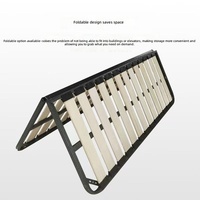 Cadre de lit métallique réglable et pliable, tailles Twin/Queen/King, base plateforme robuste, design moderne avec rangement, pour chambre d'hôtel et d'appartement