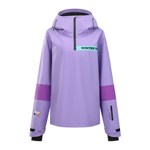 Chaqueta de esquí tipo <span class=keywords><strong>anorak</strong></span> para <span class=keywords><strong>mujer</strong></span>, con media cremallera, impermeable, cortavientos, cálida, para snowboard y deportes al aire libre - Product Image 2